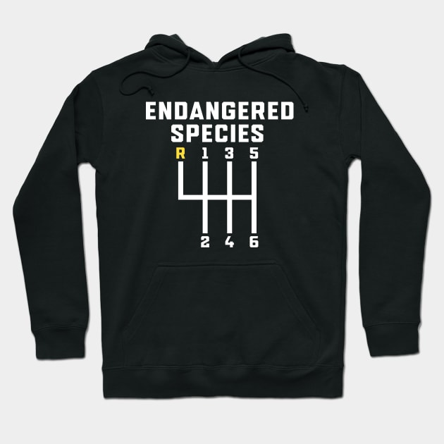 Endangered Species Manual Gearbox Stick Shift Hoodie by Noureddine Ahmaymou 